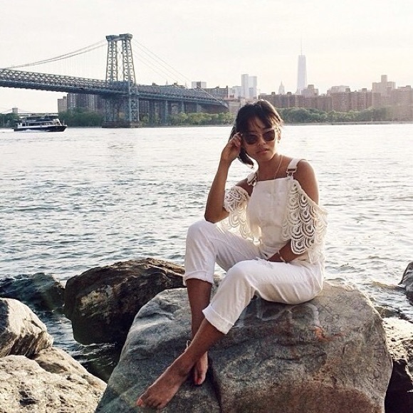 STONE COLD FOX San Jose Lace Off Shoulder Top in Ivory White - Picture 5 of 12